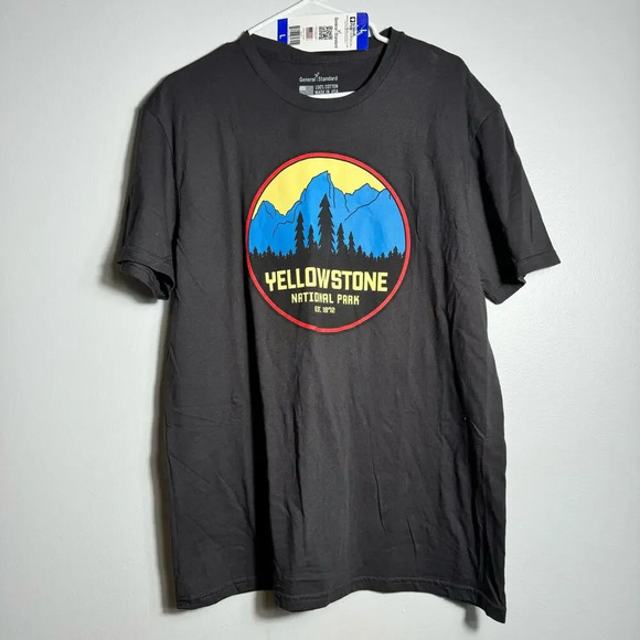 General Standard Yellowstone National Park Men's T-Shirt Gray Size L - Picture 1 of 6